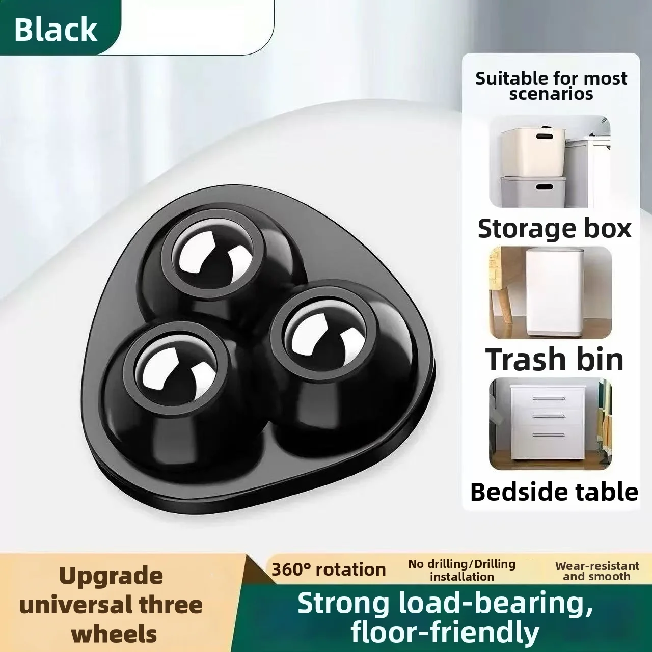 

Self adhesive casters, suitable for furniture, storage boxes, trash cans, stainless steel 360 degree rotating universal pulleys