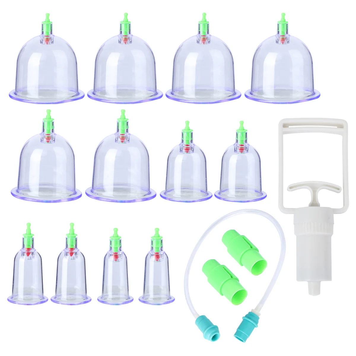 

12Pcs Vacuum Cupping for Massage Easy to Operate No Fire No Electricity Complete Sizes Suitable Multi-Sites Chinese Cupping