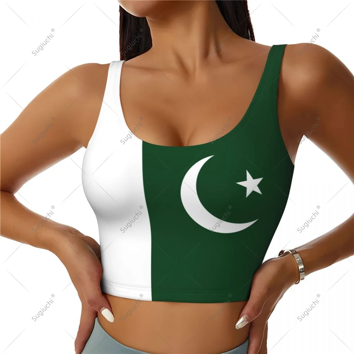 Pakistan Flag Women Girl Activities Sports Vest for Female Yoga Vest Workout Vest Lightweight Trendy