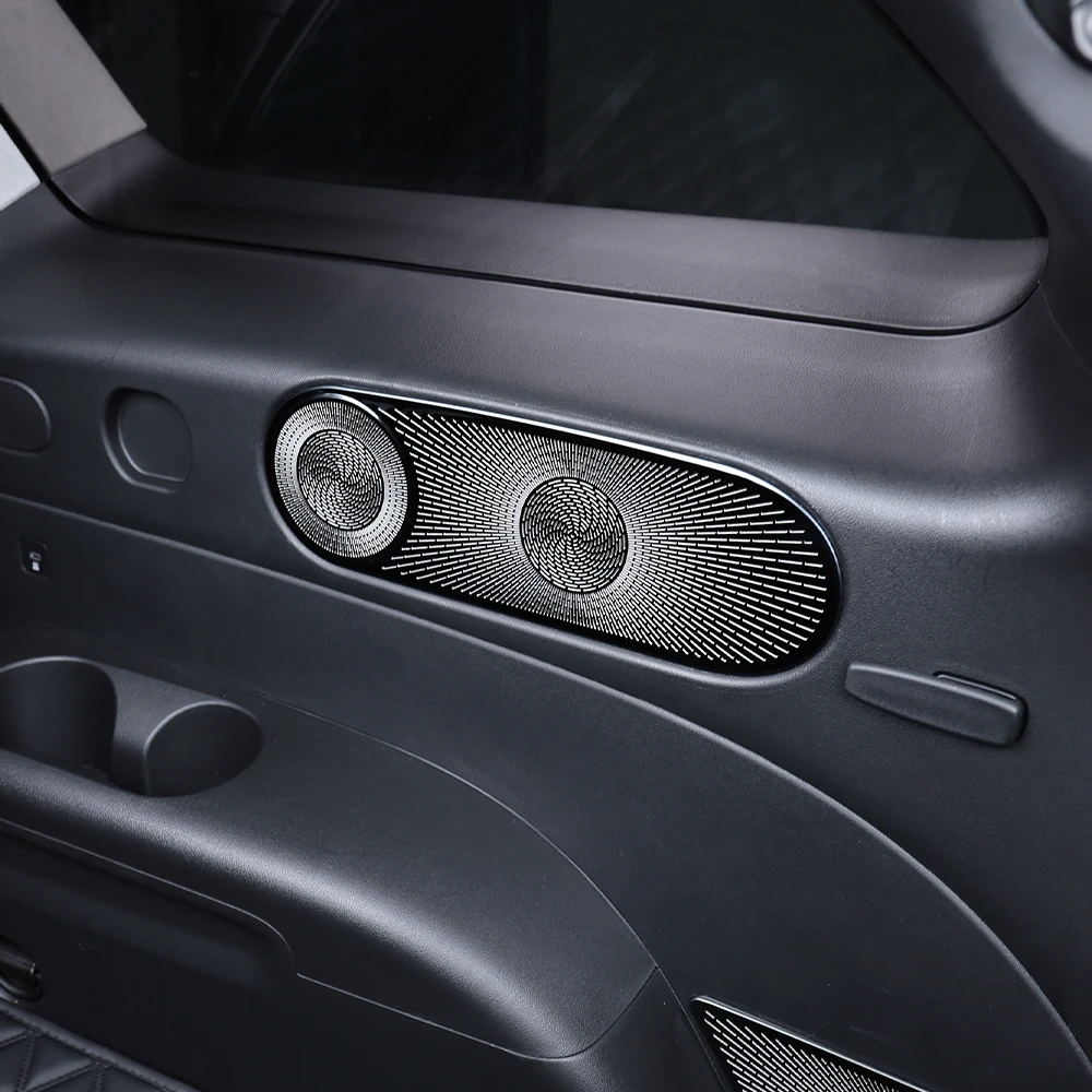 For Hyundai Palisade LX3 2025 2026 Black Stainless Steel Third Row Rear Auto Speaker Cover Car Subwoofer Grille Net Trim LHD - Image 4