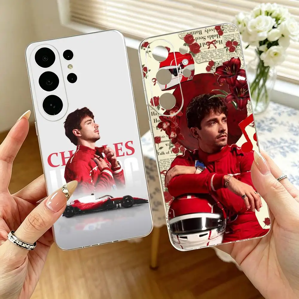 Sports Charles Leclerc   Phone Case For Samsung S25,S24,S21,S22,S23,S30,Ultra,S20,Plus,Fe,Note,10,9,5G Transparent Cover