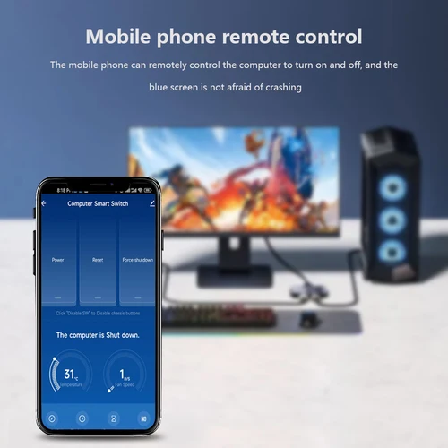 Imagen 2 del producto TISHRIC Tuya Wifi PC botón de encendido interruptor de Reinicio 1X tarjeta PCIE para ordenador Destop aplicación remota Control compatible con Alexa Google Home