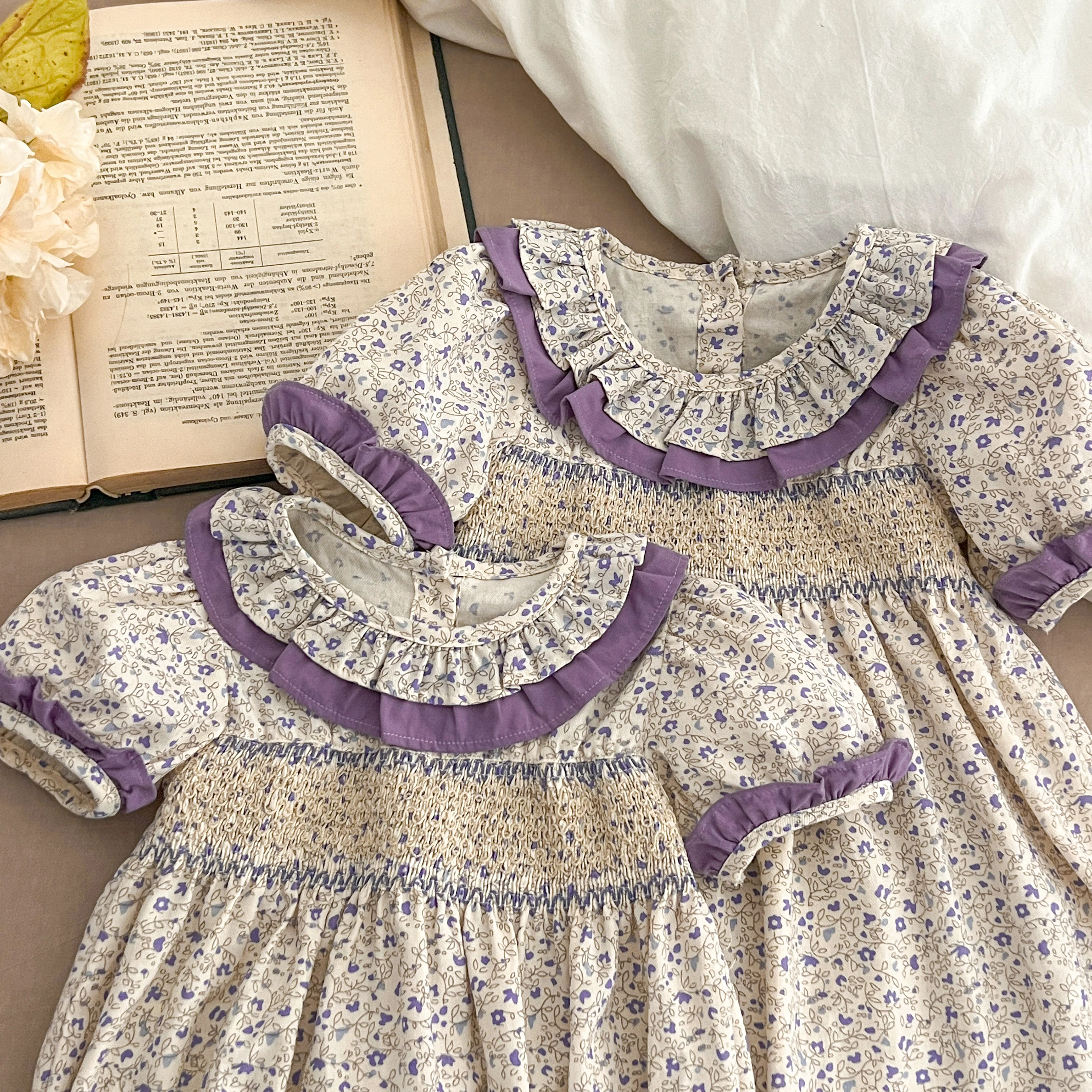 Sommer Baby Kleid Smocking Hand Stickerei Kleidung Kleinkind Mädchen Kleider Baumwolle Kinder Mädchen Puff Ärmel lässig weiches Mädchen Kleid ﻿ – Detail 8
