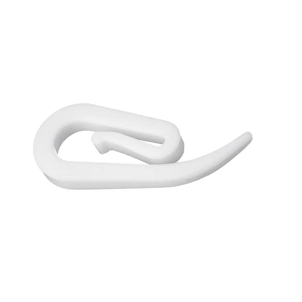 100Pcs Plastic Curtain Hooks Figure 6 Shape ABS Injection Molded Sturdy Lightweight for Window Shower Door Drapery Curtains
