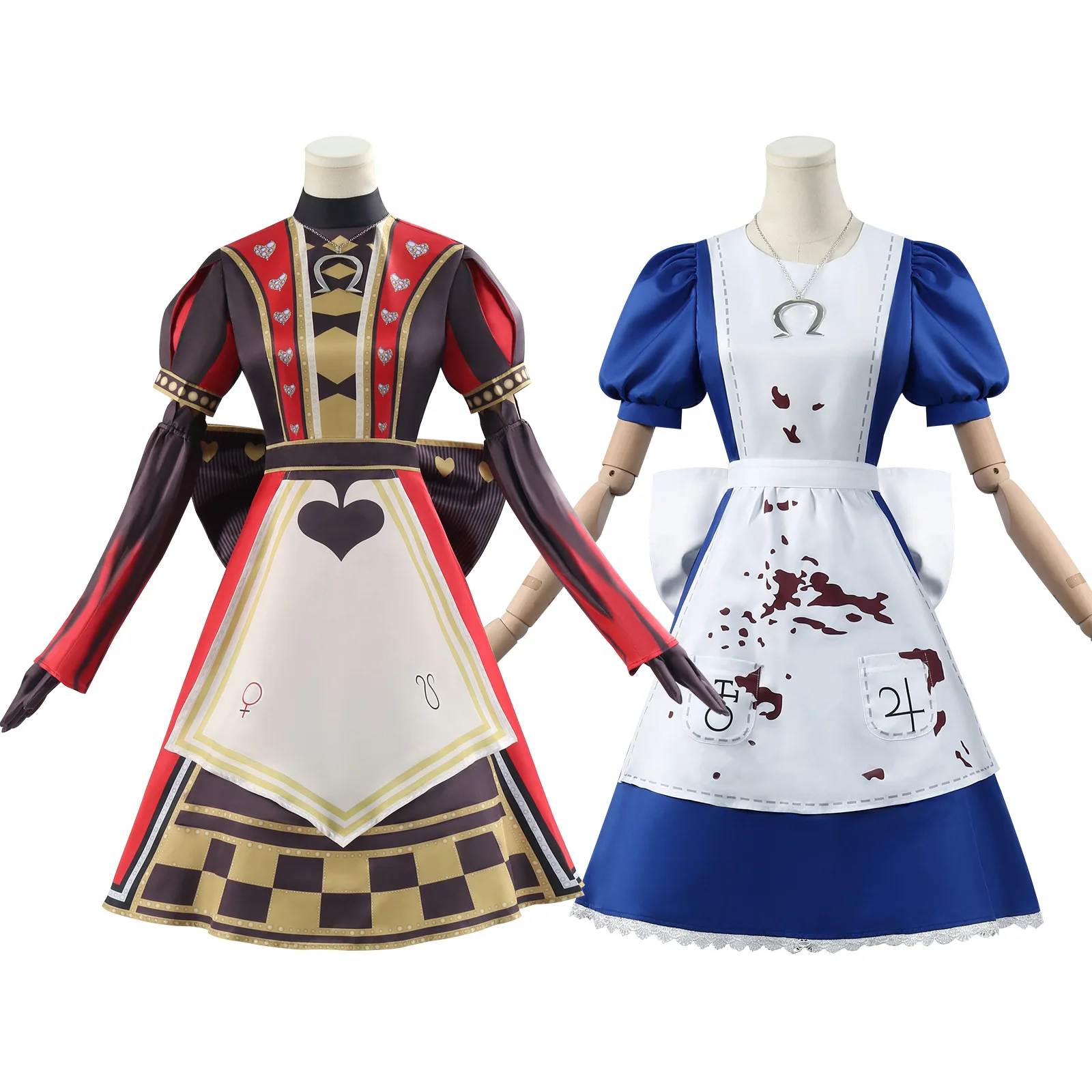 Alice folie dos Costumes personnage Alice Alice femme de chambre cour Costume Cosplay Halloween Costumes horreur spectacle Costume femme adulte