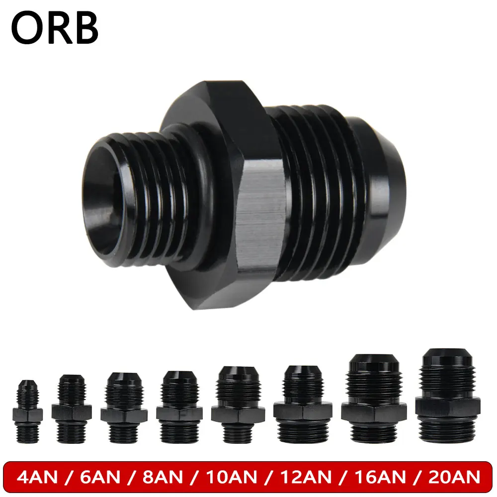 AN4 AN6 macho a AN8 macho adaptador ORB junta tórica AN10 AN12 AN16 AN20 reductor acoplador recto Unión enfriador de aceite combustible