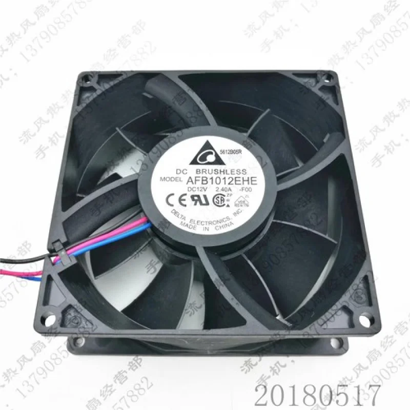 

C for Delta AFB1012EHE 10038 DC12V 2.40A 10CM 3-Wire High Airflow Cooling Fan