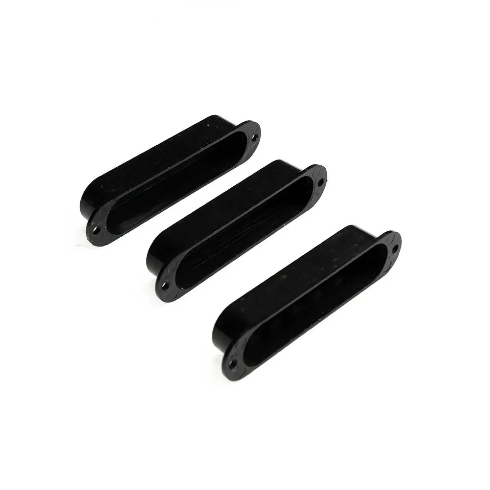3pcs Black Plastic Guitar Pickup Covers for Single Coil, 8.4x1.8x1.4cm Sealed Replacement Set