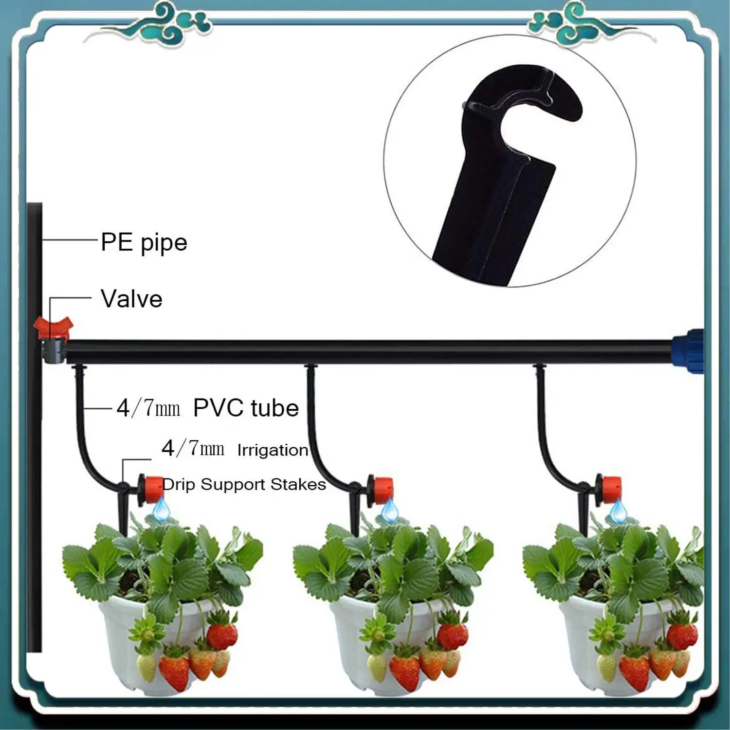 

Premium 200Pcs Irrigation Drip Support Stakes For 1/4-Inch Tubing Hose Flower Beds, Vegetable Gardens, Herbs Gardens