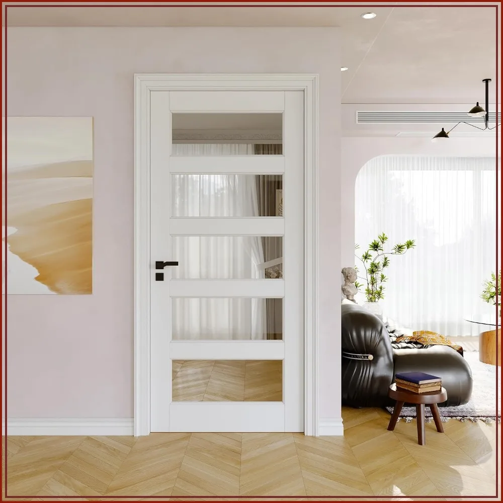 36x80 Interior Door Slab 5-Lite Clear Glass Pantry Room Door