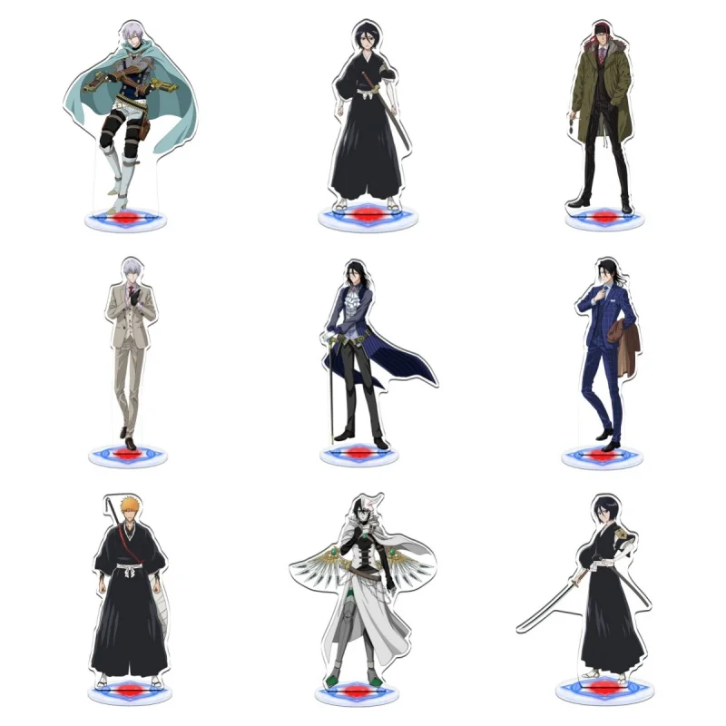 BLEACH 15cm Ishida Uryu Inoue Orihime Kurosaki Ichigo Kuchiki Rukia Acrylic Figure Keychains Desktop Ornament Display
