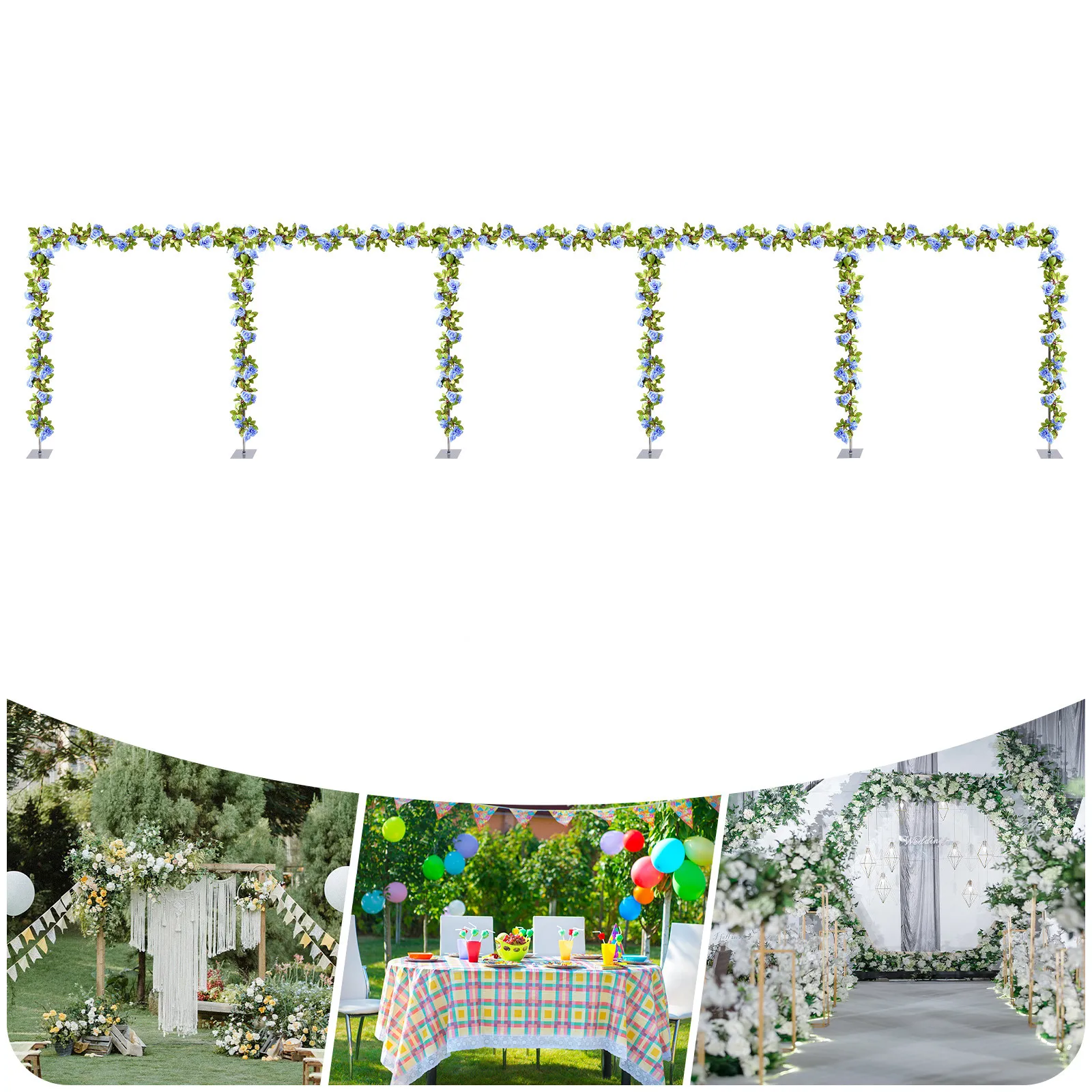 Imagem -03 - Heavy Duty Wedding Arch Stand Backdrop Frame Decoração do Evento do Partido 3x15m Aço Inoxidável