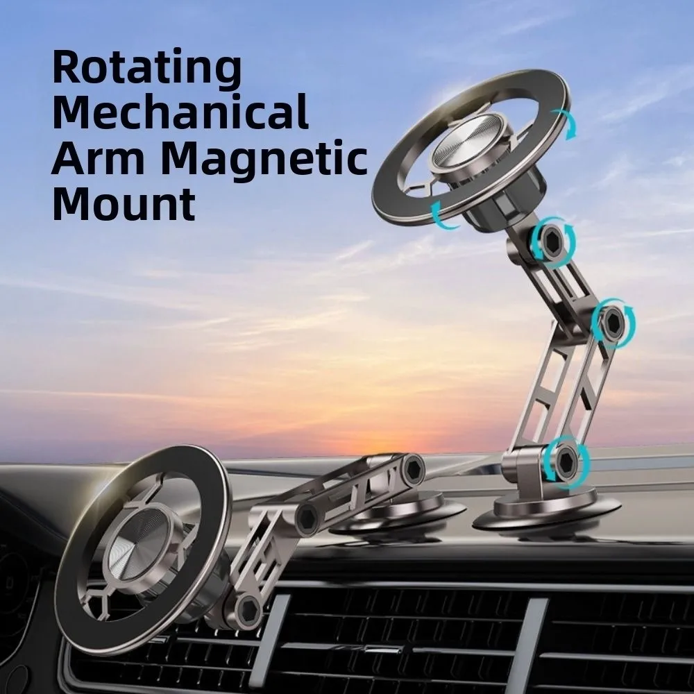 

360° Rotation Magnetic Car Phone Holder Anti-Shake Telescoping Car Cell Phone Holder Universal Multifunctional