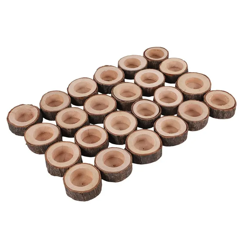 

AEE4-24 шт. деревянный подсвечник, подсвечник по обету для свадебной вечеринки для стола, домашний декор для дня рождения, рождественской вечеринки