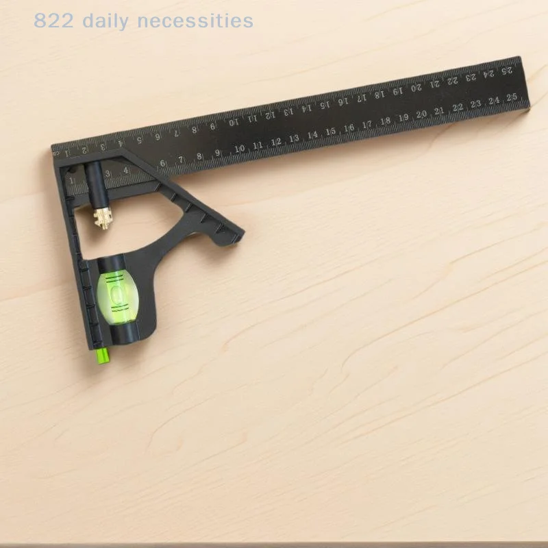 1PC 15/20/25CM Adjustable Combination Right Angle Ruler 45/90 Degree With Bubble Level Gauge Multifunctional Measuring Tools