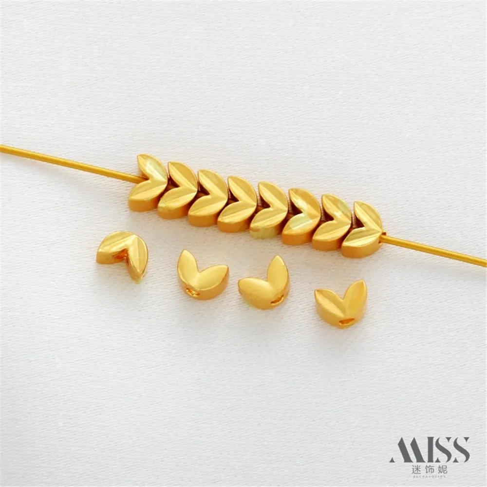 

Ancient Matte Gold Color Wheat Ear Rabbit Ear Bead Spacer Loose Bead DIY Handmade Bracelet Necklace Ear Jewelry Accessories