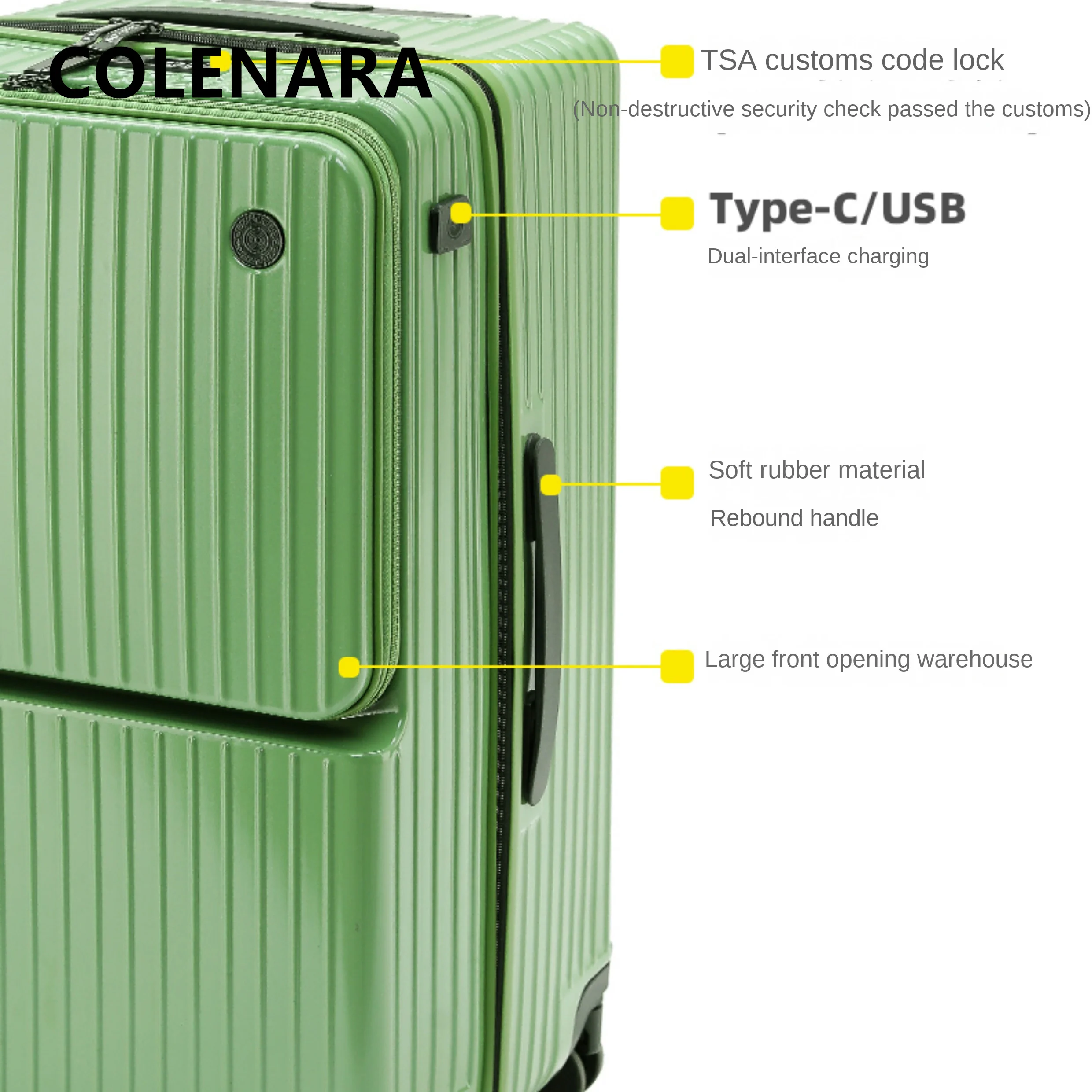 COLENARA ABS+PC Luggage Boarding Box 28 Inches Large Capacity Zipper Trolley Case 24