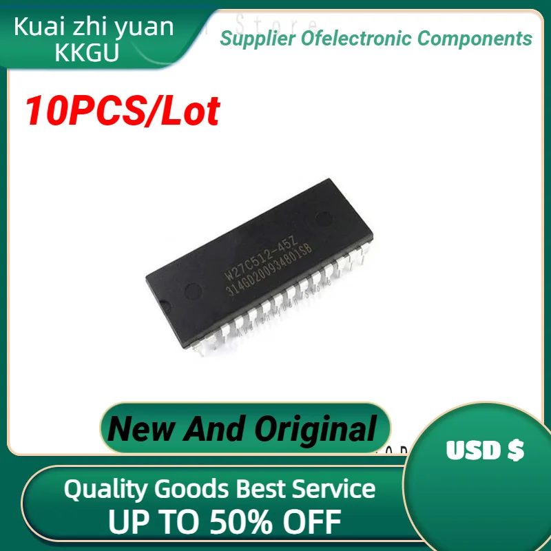 10PCS/Lot New And Original W27C512-45Z W27C512-45 W27C512 Memory Chips DIP28 Electronic Components Quality Goods