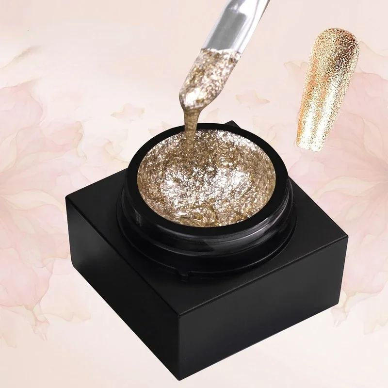 

Canned Platinum Nail Polish Platinum Glue High-end Super Flash Gold Silver High-density Painted Pull Line Nail Art Nail Polish