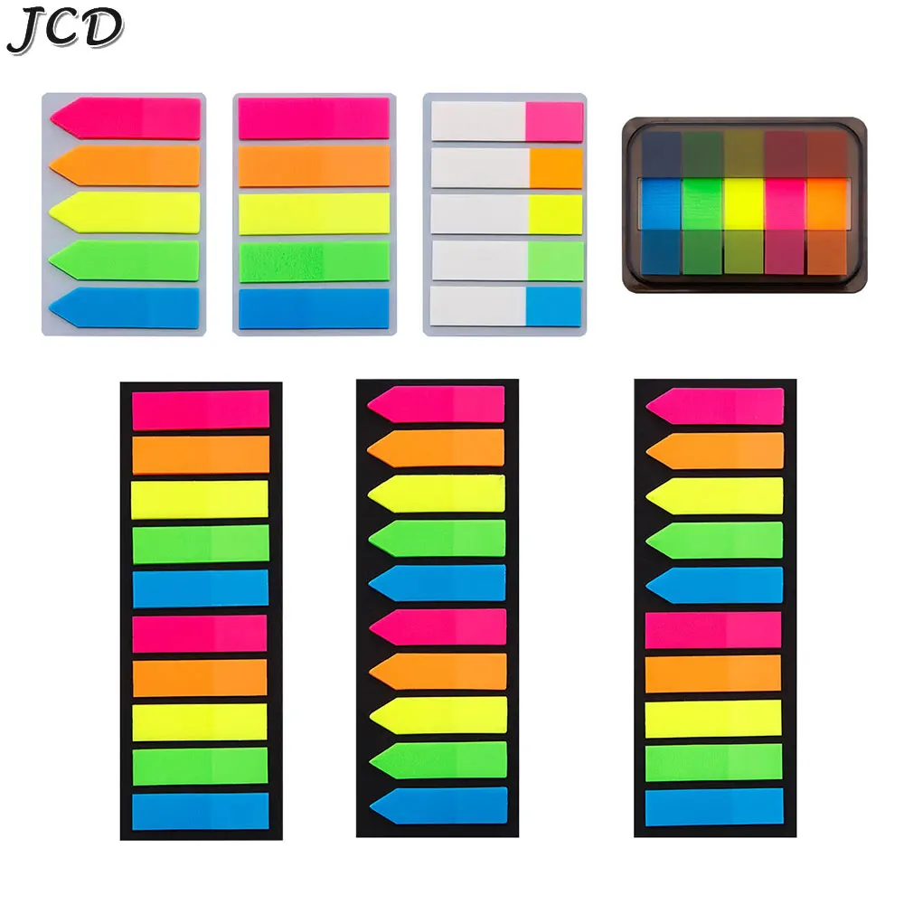 JCD 100/200 sheets Transparent Sticky Note Notebook Memo Pad Clear Sticky Notes Index Tabs Bookmark Stationery Office Supplies