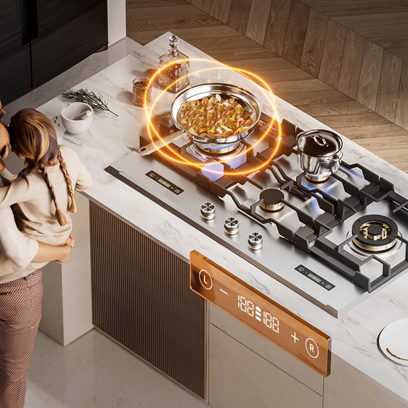 900mm Built-in LPG/LNG Gas Stove with Stainless Steel Surface  - High-End Kitchen Stove Flameout Protection