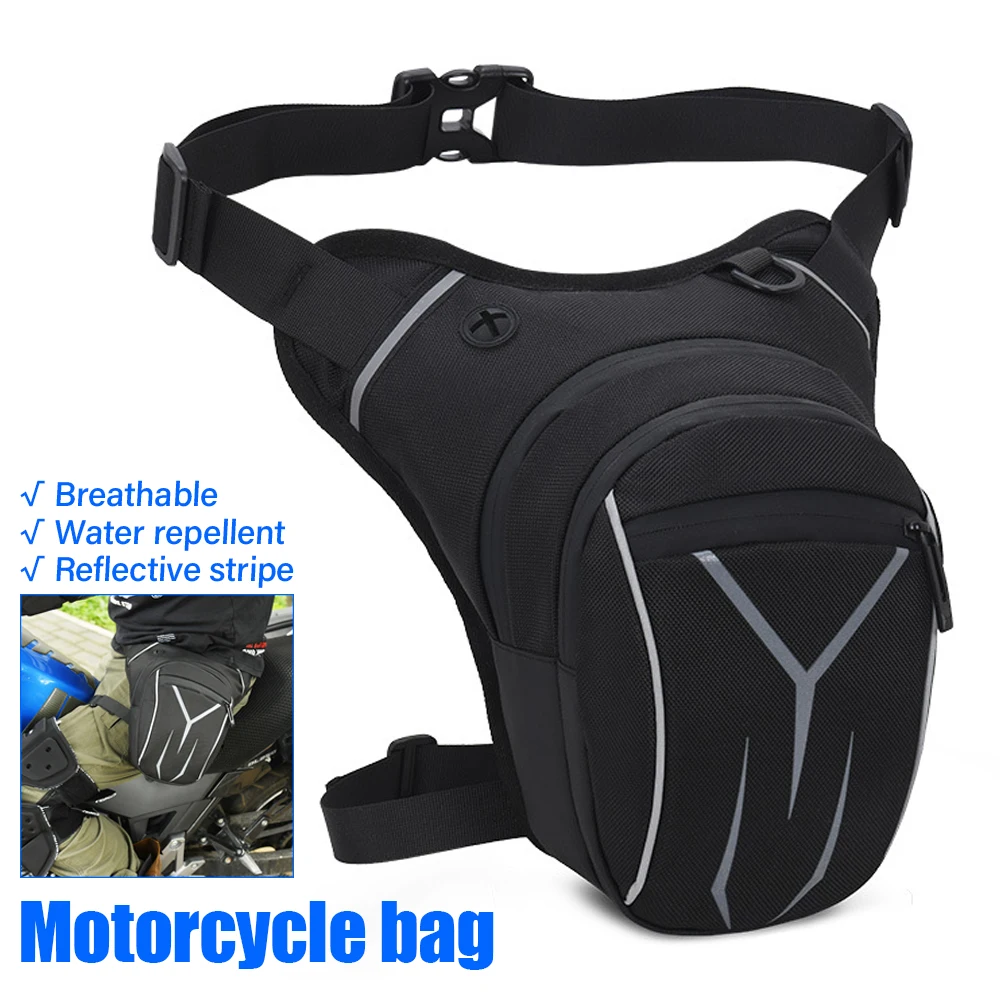 

Black Motorcycle Leg Bag Waist Bag Men's Crossbody Bag Sports Multifunctional Large Capacity Bag Waterproof Riding Equipment
