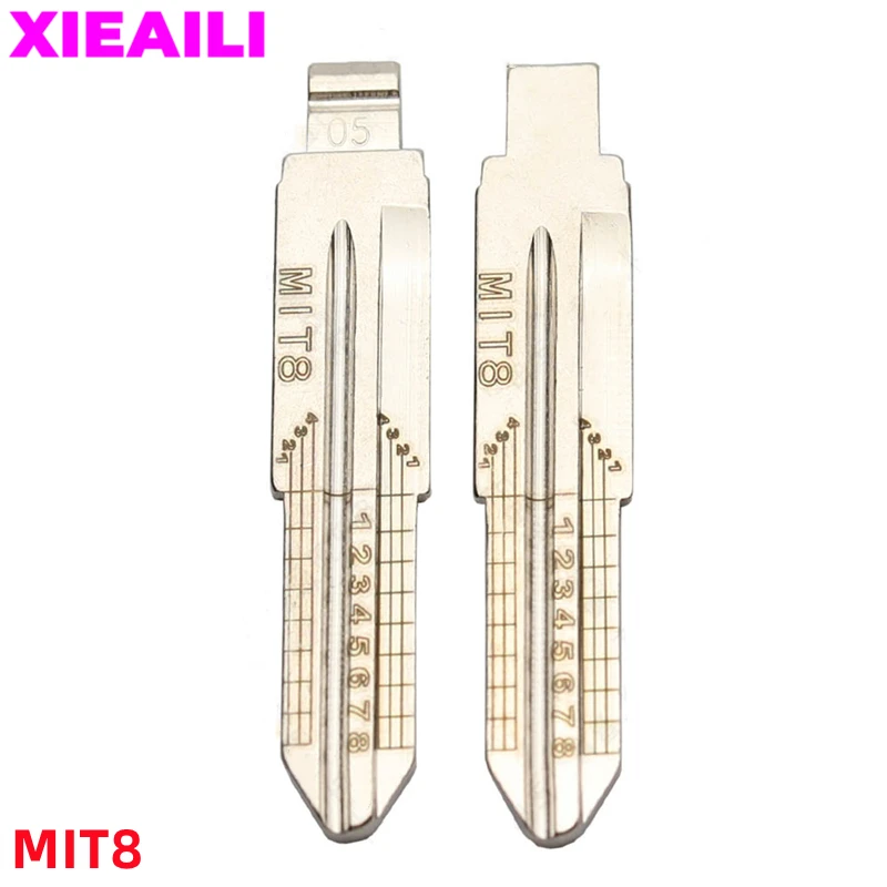 

XIEAILI 50Pcs NO.5 MIT8 Engraved Line Key Blade Scale Shearing Teeth Uncut Key Blade