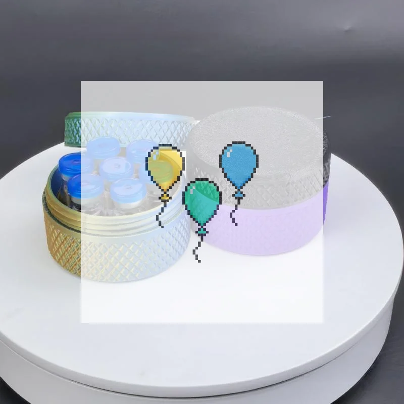 1 PCS 3D Printed Round Plastic Storage Box, Vial Container Holds 7Pcs 3ml Sample Bottles