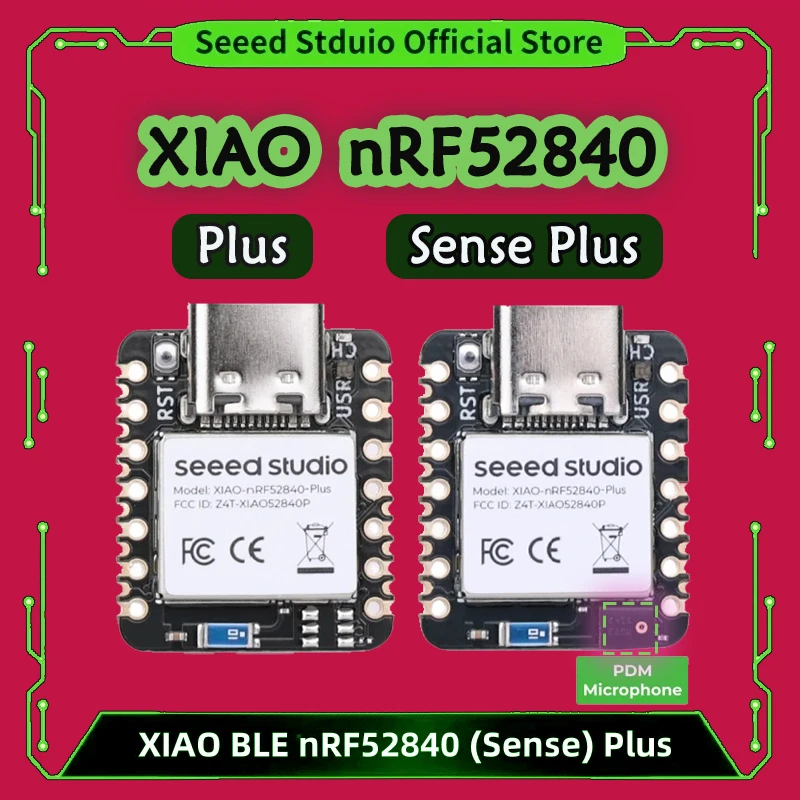 Seeed XIAO nRF52840 Plus -XIAO nRF52840 Sense Plus - 20 GPIOs، طاقة منخفضة/Arduino/MicroPython/CircuitPython 1/2/3 قطعة اختيارية