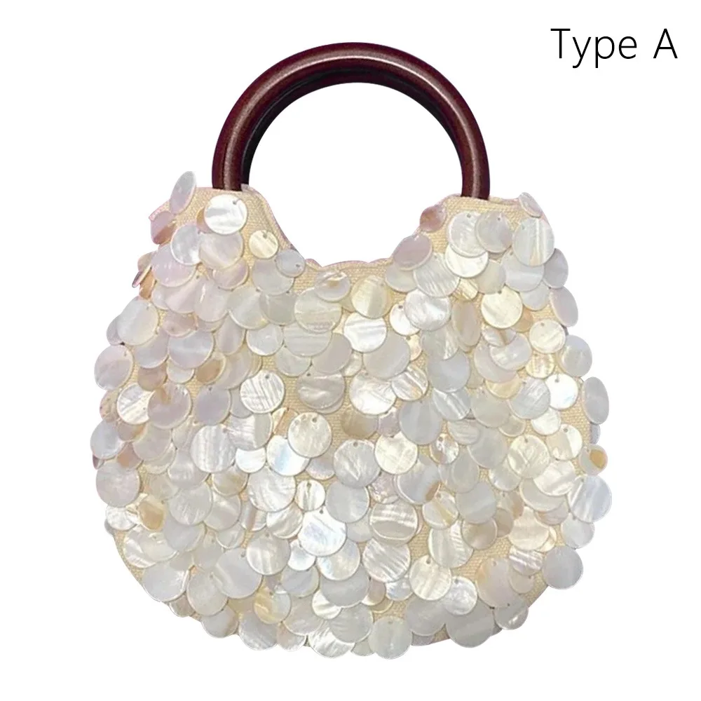 

Handmade Fairy Beaded Bag​​ ​​Large Capacity Shell Embellishments​​ Woven Shoulder Bag​​ Mermaid Style​​ ​Compact Size​​