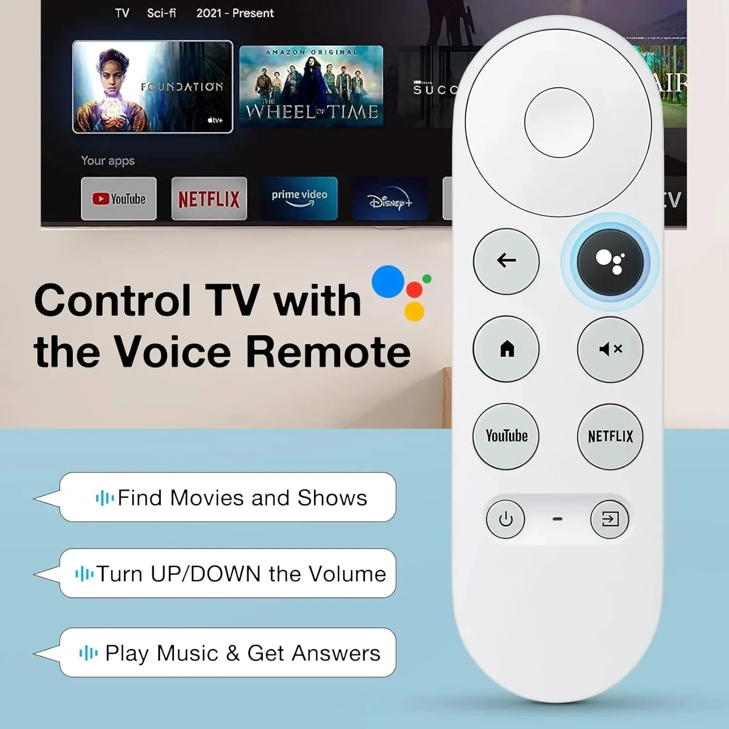 For Chromecast Google TV HD/4K G9N9N Remote DHMI Jack Bluetooth Pairing Voice Remote Controller Remoto