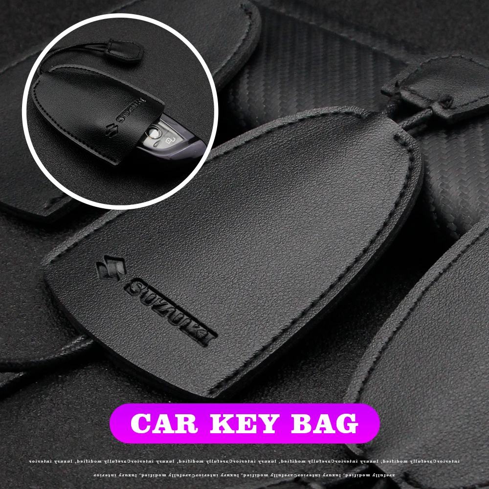 Car Key Case Multifunctional Pull-out Keychain Cover Large Capacity Storage Key Bag For Suzuki Grand Swift Jimny Vitara Baleno