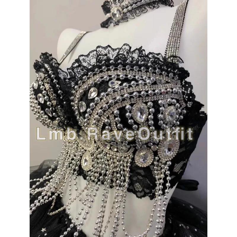 Ensemble Tutu de Trampoline en dentelle galvanisée personnalisée, Sexy, luxe, syllabe électrique, robe de spectacle de Concert