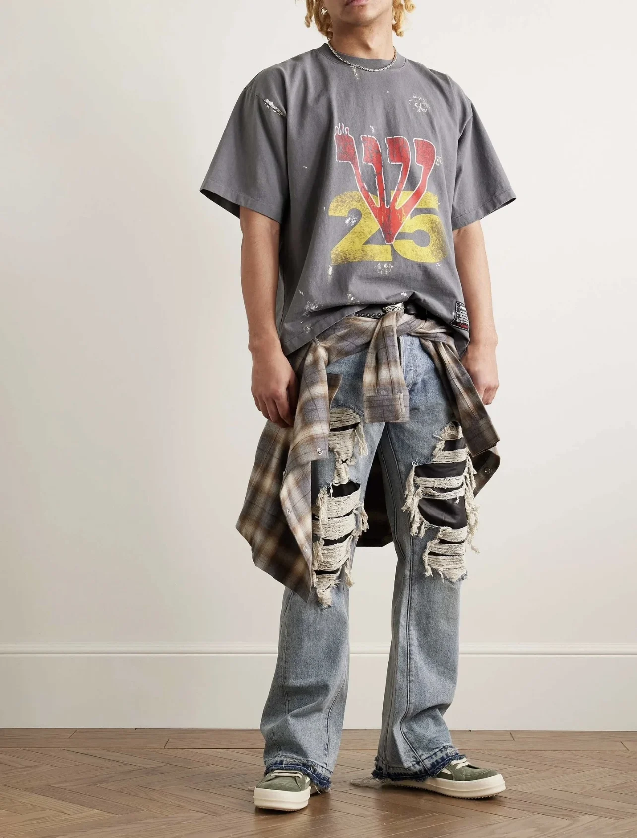 RRR123 خمر عالية الجودة إلكتروني نمط مطبوعة الهيب هوب العصرية الشارع عادية فضفاض القطن تي شيرت غسلها المتضخم الرجال بلايز #5