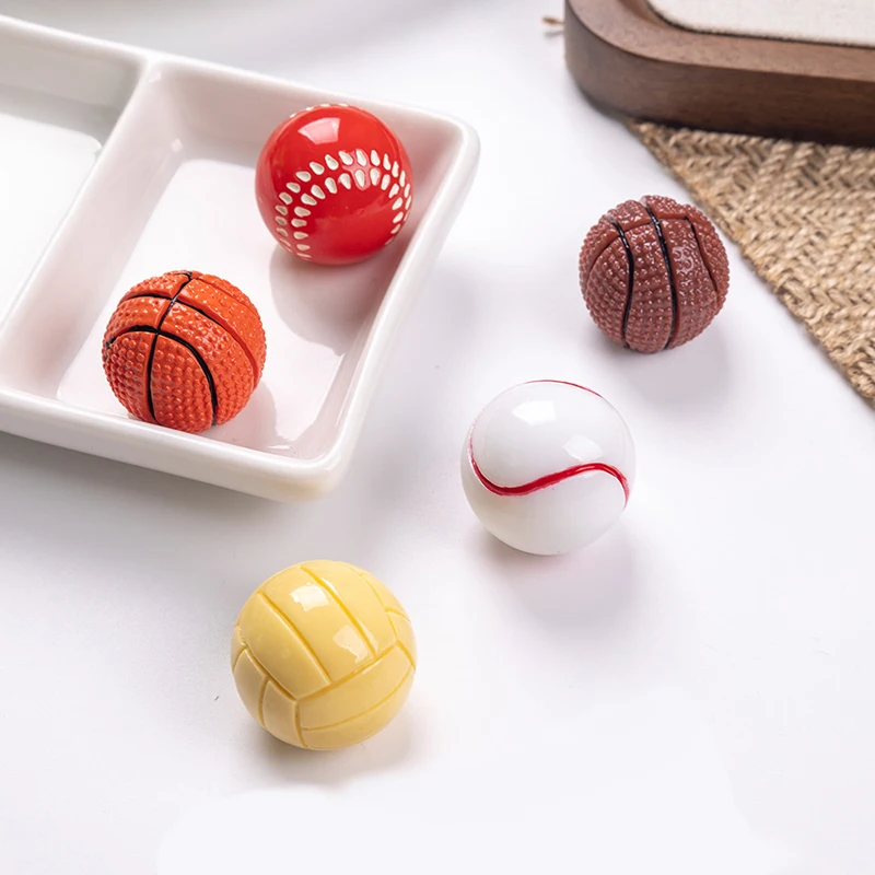 10Pcs Football Basketball Baseball Tennis Fridge Magnets Strong Magnetic Back Powerful Magnet for Home Office Refrigerator Decor