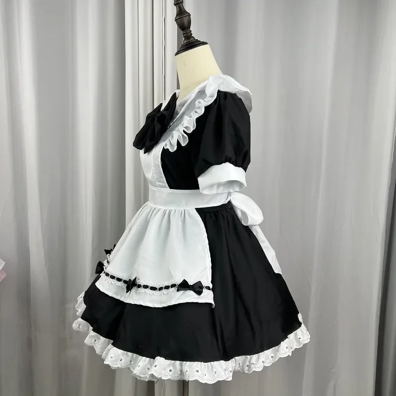 S -5XL Cosplayer Sexy Lolita Black White Dress Maid Outfit Servant Cosplay Costumes Women Apron Dress Halloween Party Lolita New