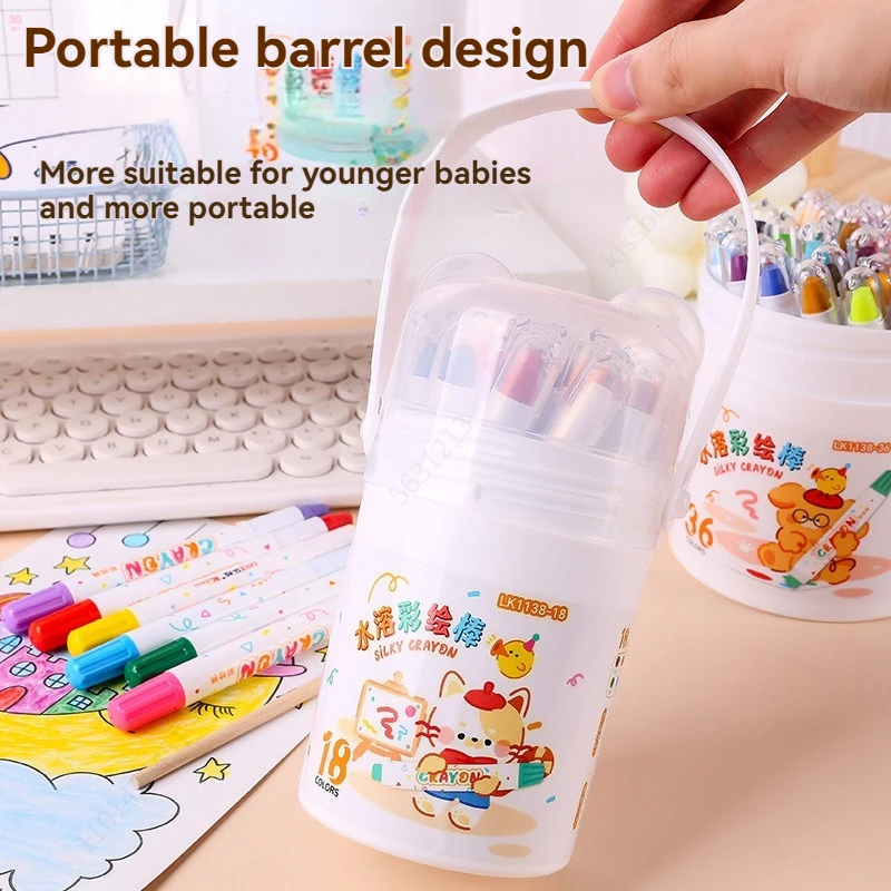 12-48 لون جودة عالية قابل للغسل ألوان الباستيل الزيتية قابل للمسح غير القذرة الأيدي الملونة تلوين مع صندوق تخزين أدوات الطلاء الطفل