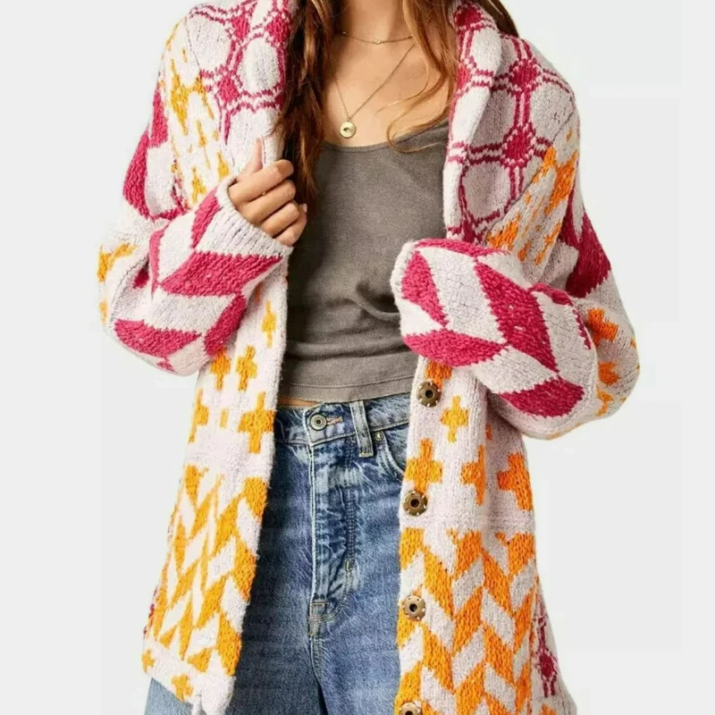 

Fashion European American Style Elegant Casual Versatile Loose Long Sleeve Knit Cardigan Sweater for Women 2026 Autumn/Winter