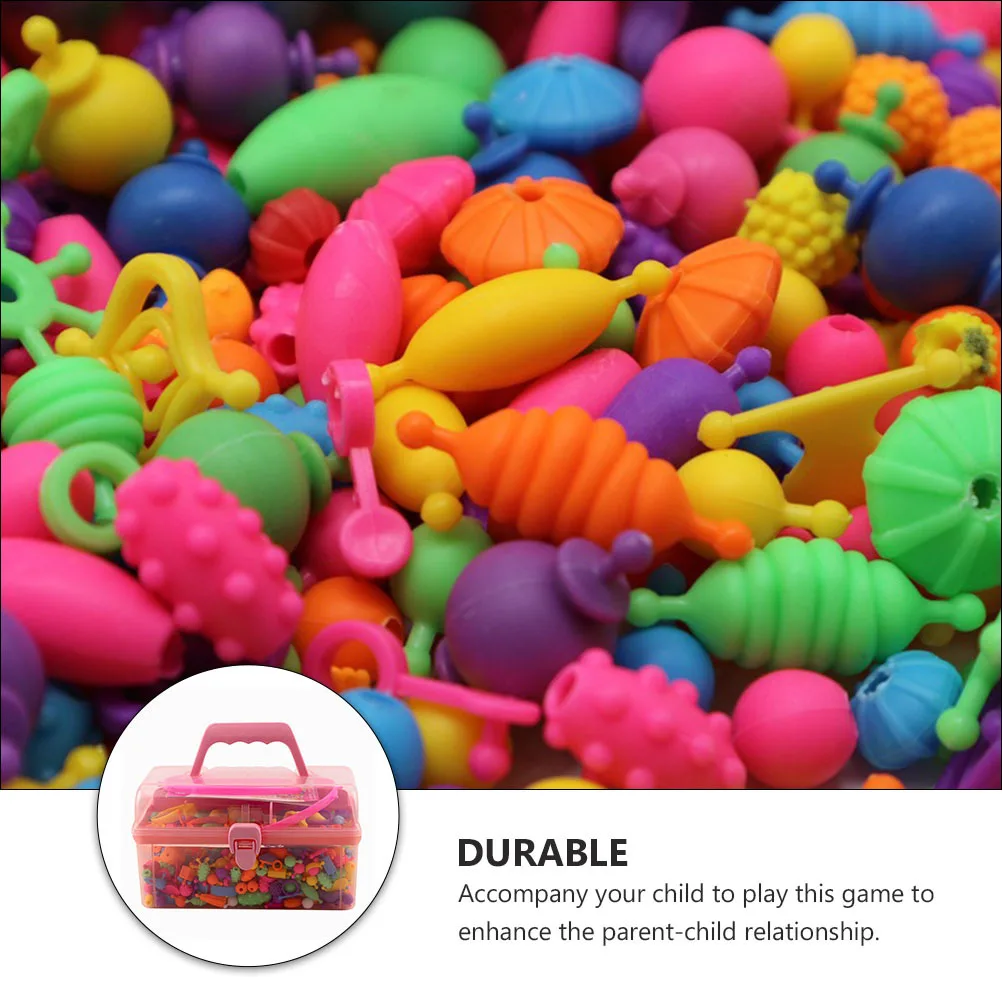 1 مجموعة البوب الفن الخرز DIY البلاستيك اليدوية الخرز لعب للأطفال الإبداعية الملونة الأطفال اللعب ملحق DIY حبة لعبة