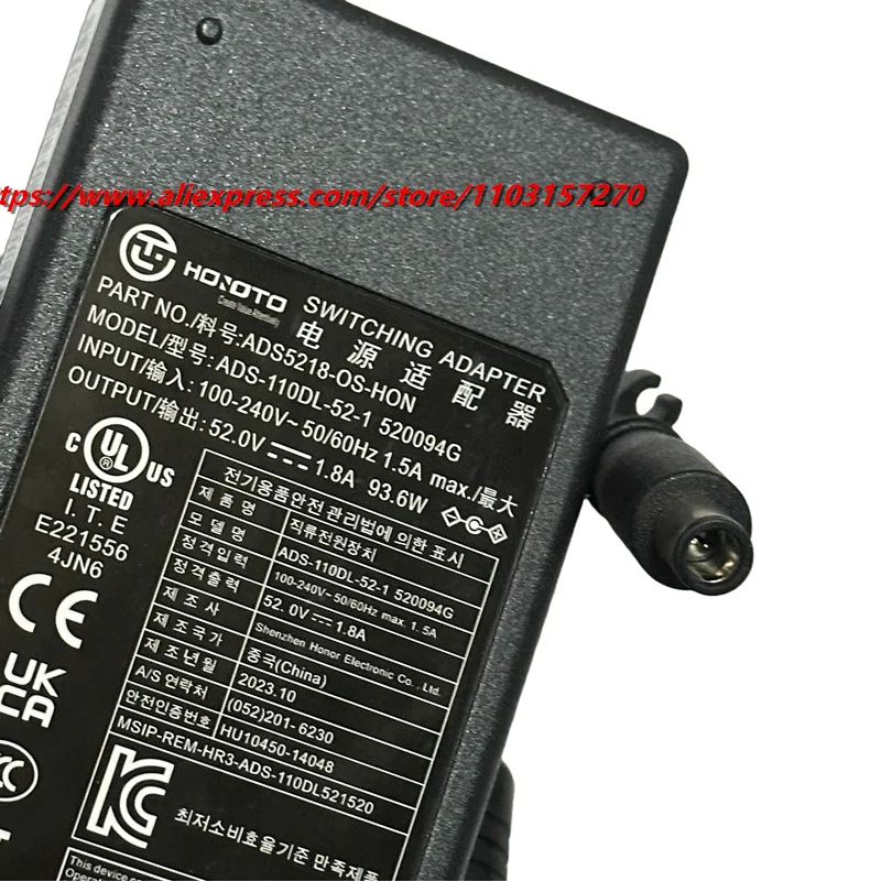 Genuine Hoioto ADS5218-OS-HON ADS-110DL-52-1 520094G 52V 1.8A AC