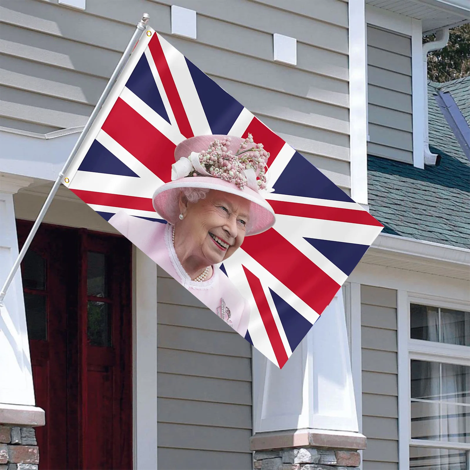 Queen Elizabeth Flag 3x5FT Quality Polyester British Union Jack Flags Featuring Her Majesty The Queen 70th 90x150cm Dropshipping