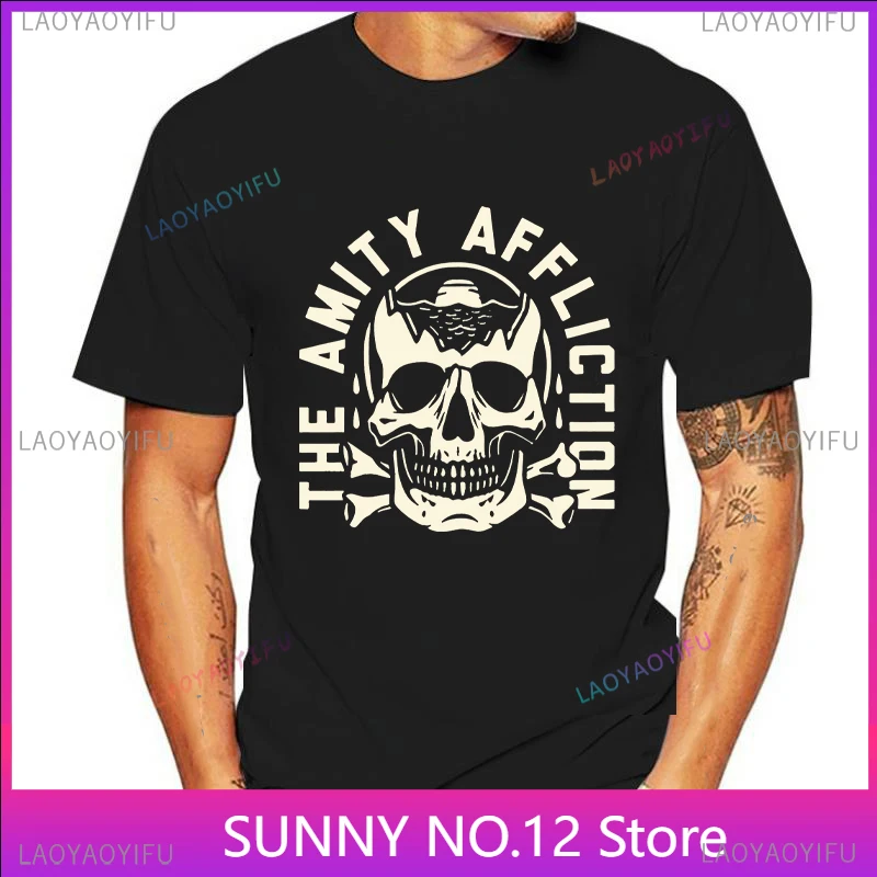 The Amity Afflictions Band Top Thai Mans Black Ali Shirt No Buckle Pure Tee Shirts