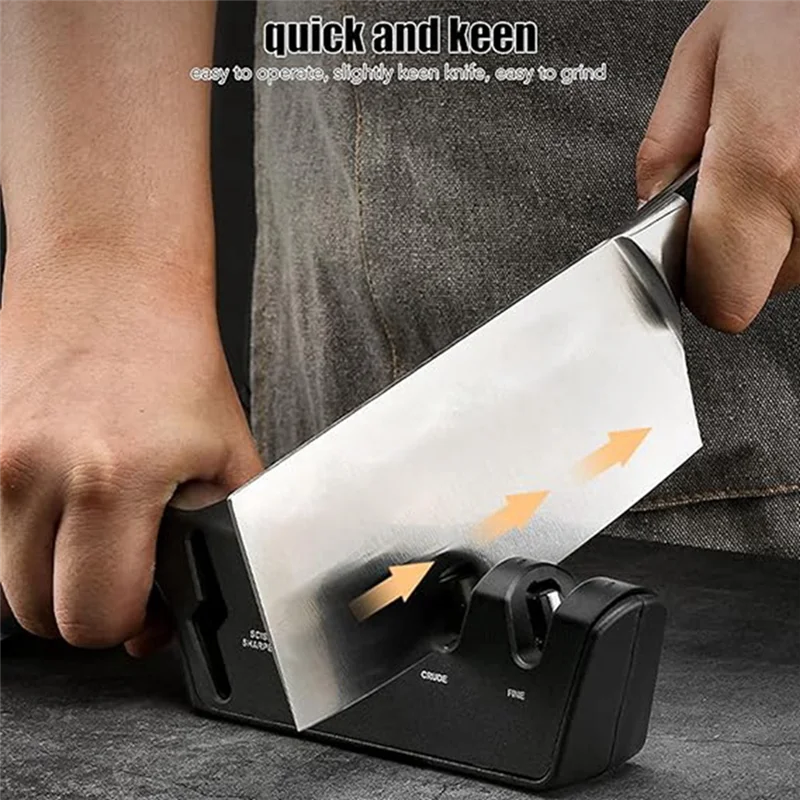 A26F-Knife Sharpener, 3-Step Sharpener, Professional Knife Sharpener Tool For Kitchen Knives, Adjustable Multifunctional