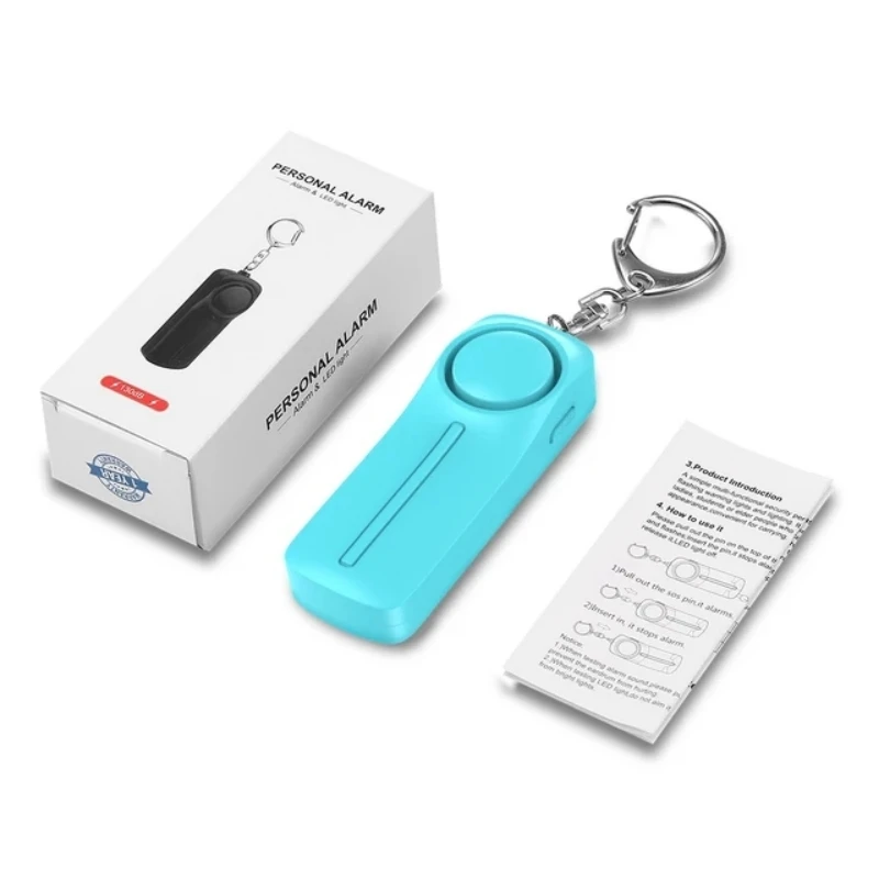 130dB Allarme personale Suono sicuro Emergenza Autodifesa Allarme di sicurezza Portachiavi Torcia a LED per donne Bambini Allarme di autodifesa