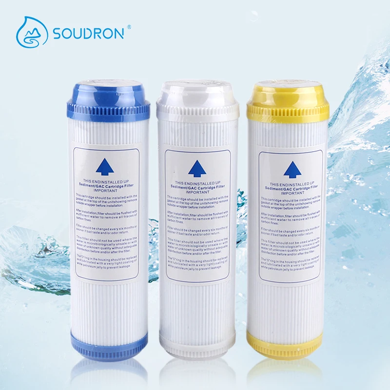 SOUDRON UDF جوز الهند قذيفة الكربون المنشط تصفية استبدال المطبخ منقي مياه الشرب تصفية معالجة خرطوشة