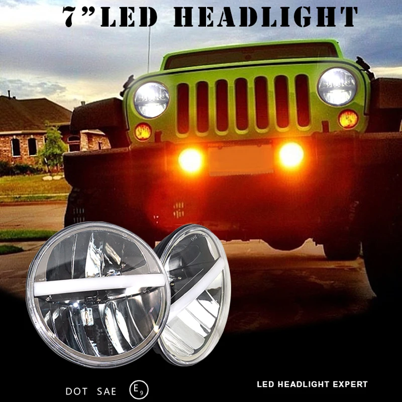 

7 inch J226 20w headlight for jeep for wrangler JK 2007-2017 accessories head lamp led light