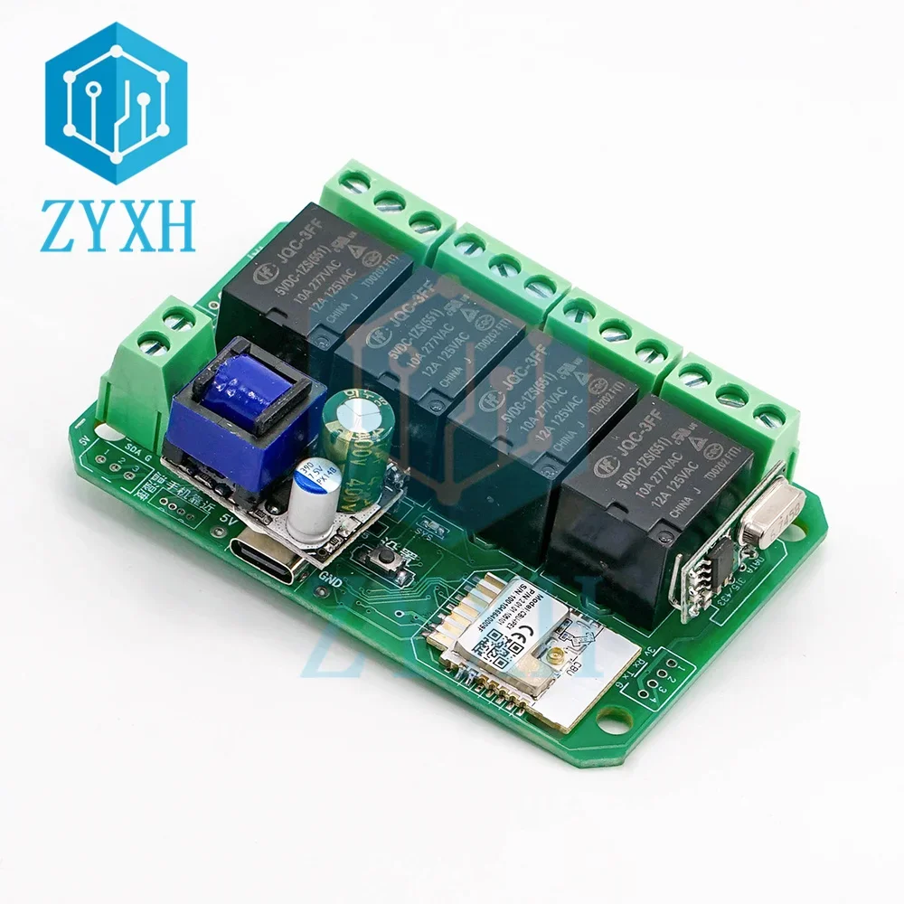 Tuya 4CH WiFi/Zigbee Remote Control Smart Switch DC 7-27V AC 85-250V DIY Relay Module for Garage Door Smart Light Control