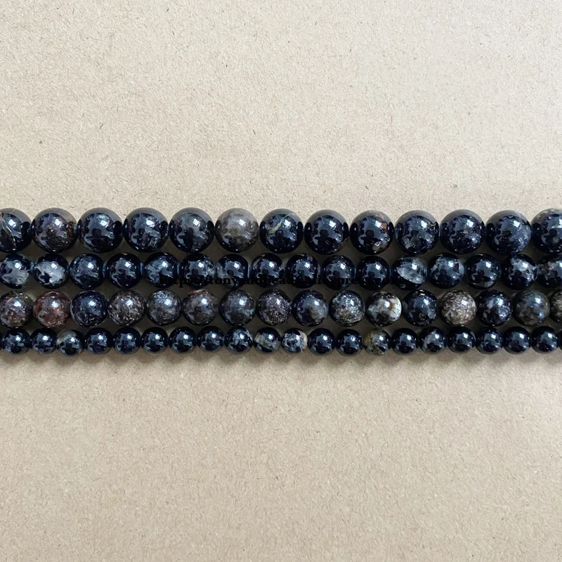 C Quality Natural Genuine Black Tourmaline Stone Round Loose Beads 15\