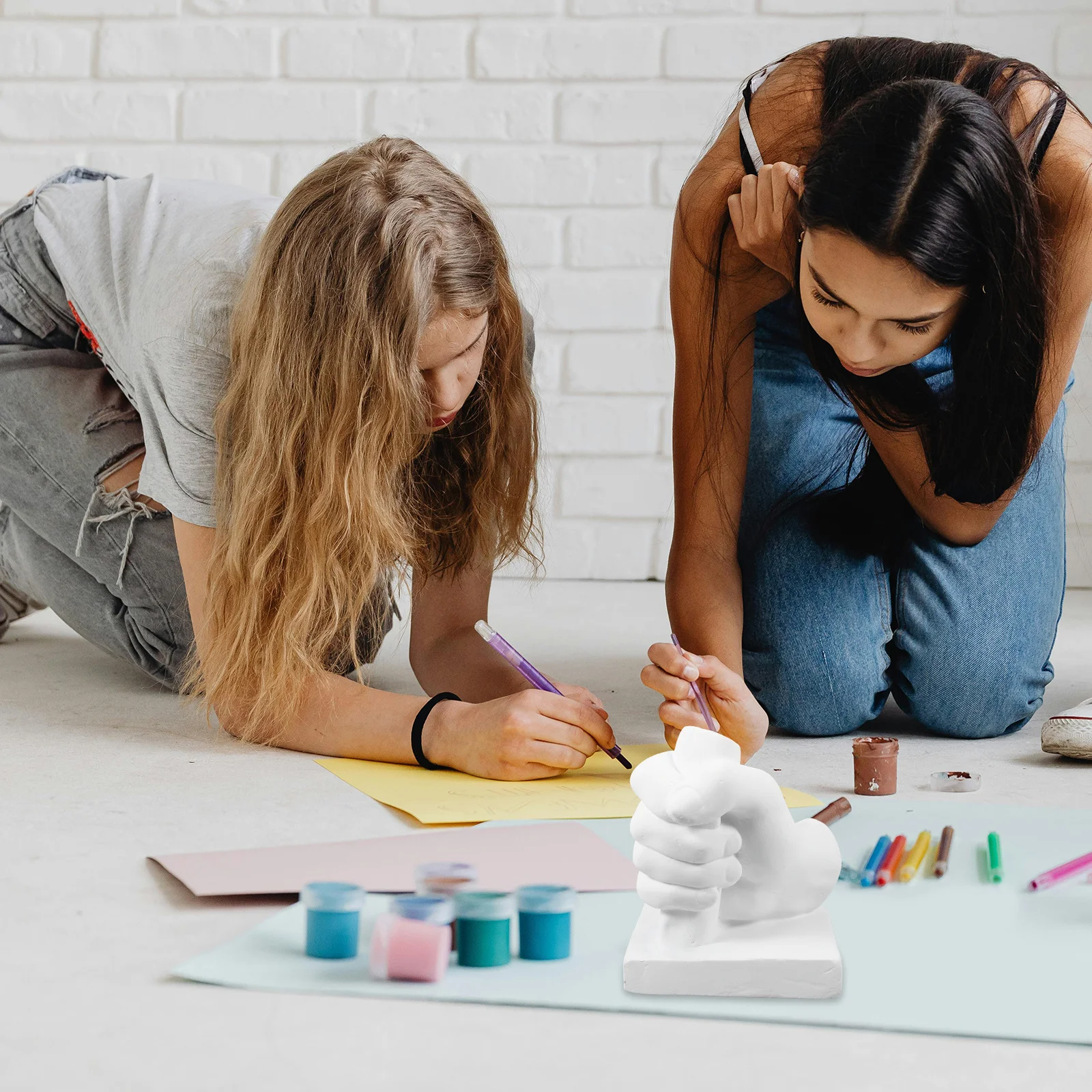 

Gypsum Sketch Hand Sculpture Plaster Drawing Practice Teaching Aid Artistic Sketch Learning Tool Home Desk Decoration