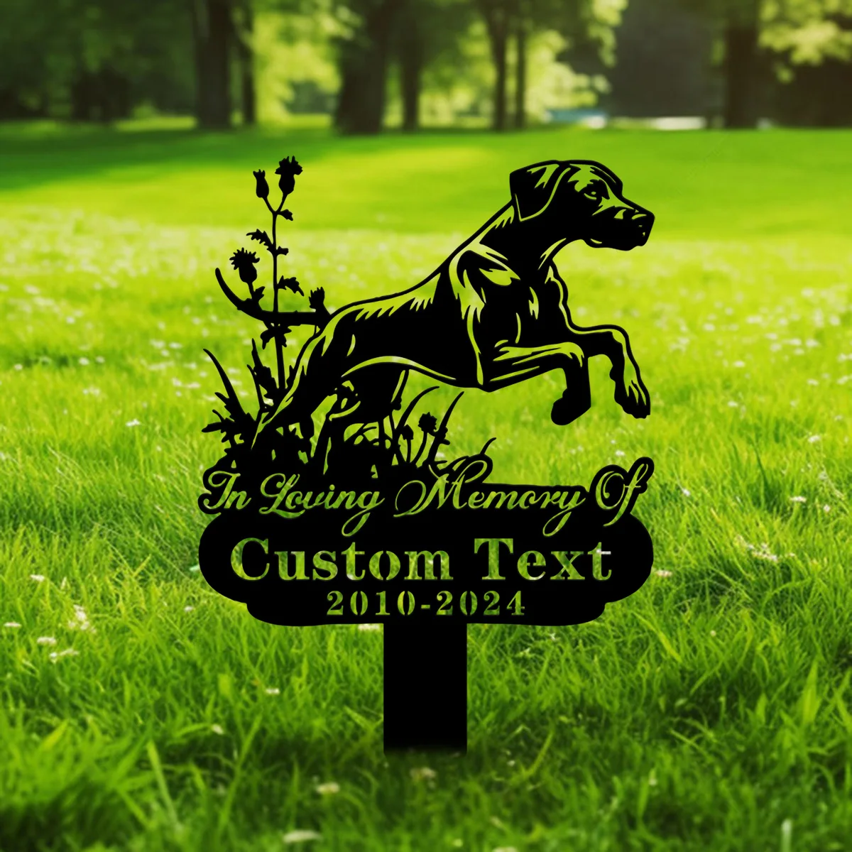 Custom Rhodesian Ridgeback Memorial Stake Metal Sign - Dog Metal - Personalized Rhodesian Ridgeback Metal Name Sign With Stake